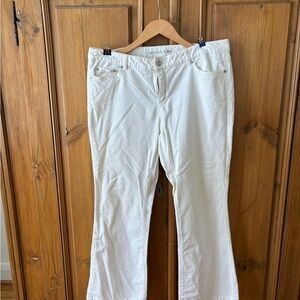 Michael Kors White Corduroy Casual Flare Jeans